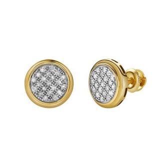 LuvMyJewelry Isolde XL 10K Yellow Gold Cluster Diamond Unisex Earrings - 0.33 Cts at Nordstrom