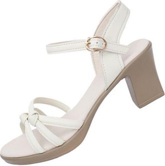 Generic Womens Block Heel Sandals Womens Open Toe Heels Ankle Strap Classic Sandals Comfort Dress Pumps Slingback Evening Wedding Party Pumps Mid Low Chunky H