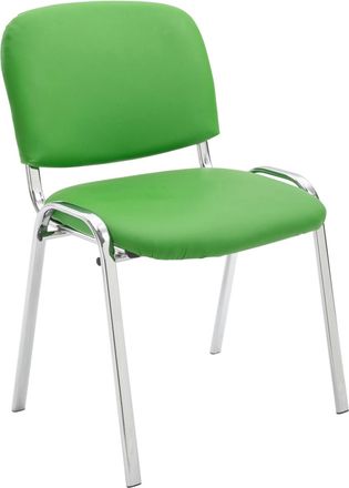 Clp Silla con patas de metal y asiento en Simil cuero Verde
