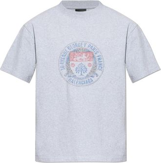 Balenciaga T-shirt met print - Heren - T-shirts - Grijs - XL - Katoen - Tops