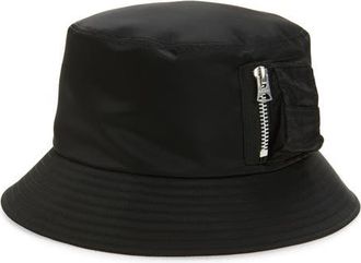 sacai Nylon Twill Pocket Hat in Black at Nordstrom, Size 3