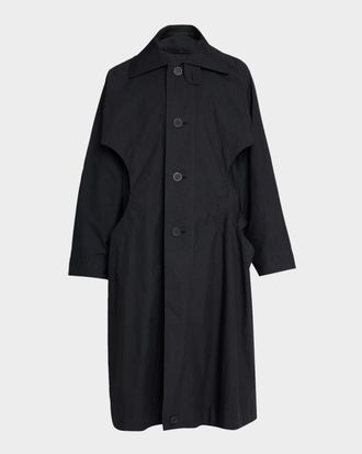 Homme Pliss&eacute; Issey Miyake Mens Cavity Long Coat