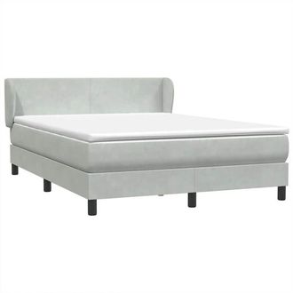 vidaXL Cama Box Spring Con Colch&oacute;n Terciopelo Gris Claro 160x210 Cm Vidaxl