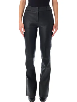 Arma Lucia Slim Lambskin Leather Flared Pants
