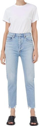 A Gold E Riley High Rise Crop Straight Jeans In Bitter