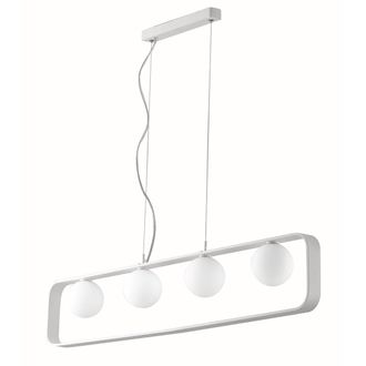 Luce-Ambiente-Design suspensi&oacute;n Roxy en Aluminio Blanco con Cuatro Luces