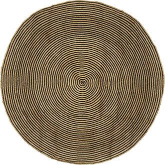 vidaXL Alfombra De &Aacute;rea Negro &Oslash; 180 Cm Yute Vidaxl
