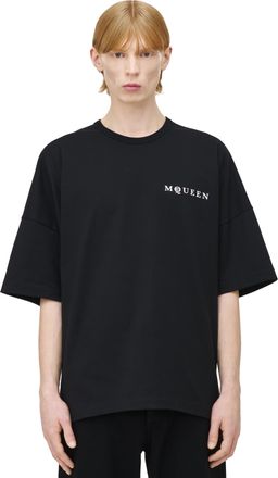 Alexander McQueen Alexander Mcqueen Mens Vertical Back Logo T-Shirt in Black Cotton - Size X-Large
