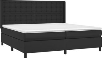 vidaXL Vidaxl - Cama Box Spring Con Colch&oacute;n Cuero Sint&eacute;tico Negro 200x200 Cm