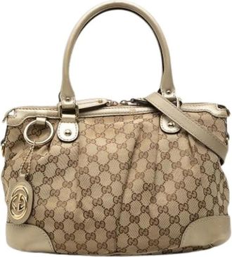Gucci Pre-owned Sukey Handbag - Dames - Vintage Handtas - Beige - ONE Size - Leer - Vintage