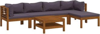 vidaXL Muebles De Jard&iacute;n 7 Pzas Cojines Madera Maciza De Acacia Vidaxl