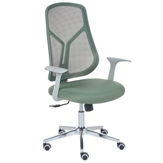 Beliani Silla De Oficina Moderna Con Base Giratoria Altura Ajustable Reposabrazos Respaldo De Malla Verde Nuviner