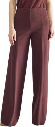 Liviana Conti Solid Wide Leg Knit Trouser In Black Currant