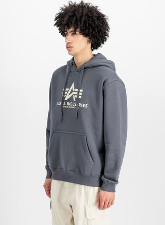 Alpha Industries Hoodie ALPHA INDUSTRIES Basic Hoodie BL, Herren, Gr. 3XL, grau (grauschwarz), Obermaterial: 80% Baumwolle, 20% Polyester, regular fit, Sweatshirts Hoo