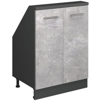 Vicco Armario Para Techo Inclinado Rion, Hormig&oacute;n/antracita, Con 2 Puertas, Vicco