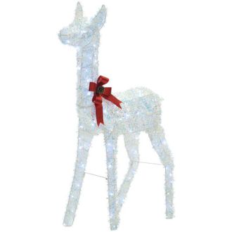 Beliani Decoraci&oacute;n De Exterior Led De Navidad Ciervo 110 Cm Adorno Navide&ntilde;o Jard&iacute;n Iluminaci&oacute;n Blanco Aurenne