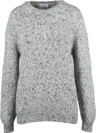 Scaglione Light Grey Textured Alpaca-Blend Crewneck Sweater