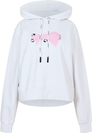 Palm Angels Womens Pa Overshirt in White Pink - Size 16 UK