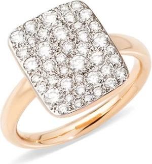 POMELLATO Rechthoekige Diamanten Zandring - Dames - Ringen - Geel - 52 MM - Accessoires