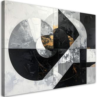 Feeby Impresi&oacute;n De Imagen, Formas Geom&eacute;tricas Abstractas Blanco Y Negro, 120x80