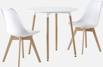 Sweeek Sweeek - Set Da Pranzo Tondo E 2 Sedie, 80cm