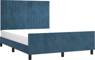 vidaXL Vidaxl - Estructura De Cama Sin Colch&oacute;n Terciopelo Azul Oscuro 140x200cm