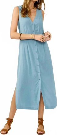 Lovestitch V-Neck Tank Dress In Blue