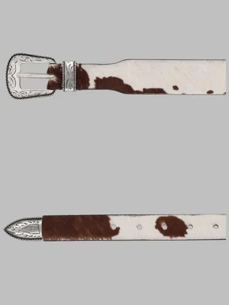Amish Western Animal Print Leather Belt - Multicolor