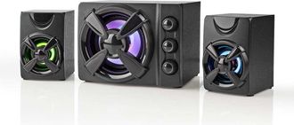 Nedis GSPR31021BK Altoparlanti da gioco Canali degli altoparlanti: 2.1 led usb Spina da 3,5 mm led da 33 w Controllo volume - Nedis