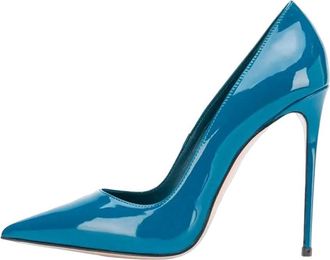Generic Women Elegant Patent Leather High Heel Pumps Pointed Toe Office Work Dress Shoes Blue