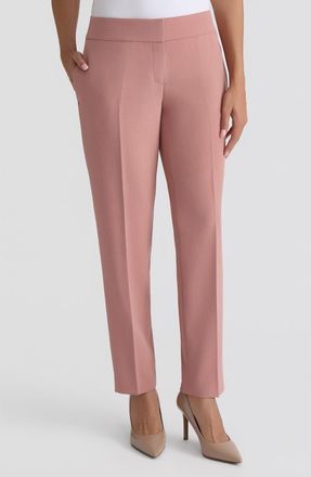 Kasper Ava Stretch Crepe Straight Leg Pants in Tearose at Nordstrom, Size 14