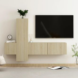 vidaXL Juego De Muebles De Sal&oacute;n 3 Piezas Roble Sonoma Vidaxl