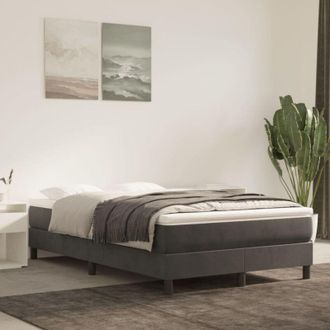 vidaXL Cama Box Spring Con Colch&oacute;n Terciopelo Gris Oscuro 120x200 Cm Vidaxl
