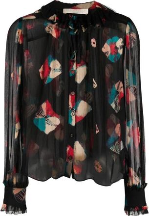 Ulla Johnson Elegante Multicolor Zijden Blouse - Dames - Blouses - Veelkleurig - M - Overhemden
