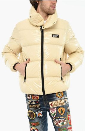Dsquared2 Rip Stop Check Nylon Down Jacket with Monogram size 44