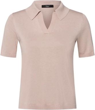 Max Mara Tops, Dames, Roze, XL, Katoen, Glatts&oslash;m T-shirt