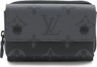 Louis Vuitton Black Gray Monogram Eclipse Monogram Monogram Eclipse Coin Purse/Coin Case (Pre-Owned)