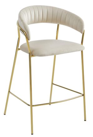 OEM Taburete Badia - Terciopelo Beige / Patas Doradas X 1