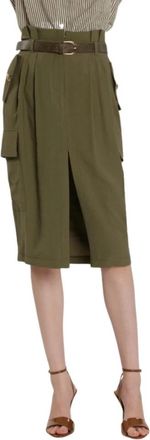 Relish Capulet Midi Rok - Dames - Midirokken - Groen - XS - Rokken