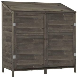 Berkfield Home Garden Shed Anthracite 102x52x112 cm Solid Wood Fir in Black | Size: 102 x 52 x 112 cm