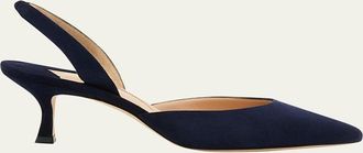 Manolo Blahnik Carolyne Kitten-Heel Halter Pumps