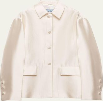 Prada Silk-Wool Single-Breasted Evening Jacket