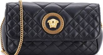 Versace Medusa Icon Chain Flap Bag Quilted Leather Mini