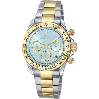 Porsamo Bleu Alexis Two-Tone Multifunction Bracelet Watch, 37mm in Two-Tone/Light Blue at Nordstrom Rack
