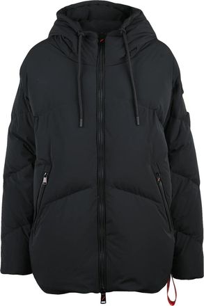 Afterlabel Oversized Black Down Jacket with Adjustable Hood and Quilted Finish