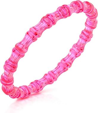 Gold & Honey Womens Bamboo Lucite Slip On Bangle In Pink