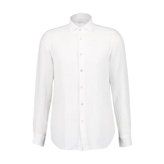 Boglioli Wit Linnen Knoopshirt - Heren - Zakelijke Overhemden - Wit - 3XL - Linnen - Overhemden
