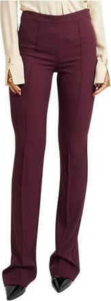 Patrizia Pepe Broeken, Dames, Paars, M, Leer, Slim-fit Broek