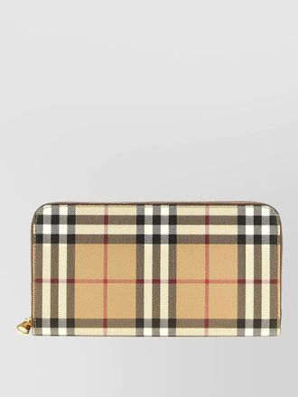 Burberry elmore check pattern wallet gold hardware