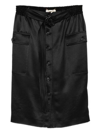 Saint Laurent Mini-rok met knopen - Zwart